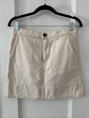 NWOT Everlane The Canvas Stamp Skirt, Cream, 4